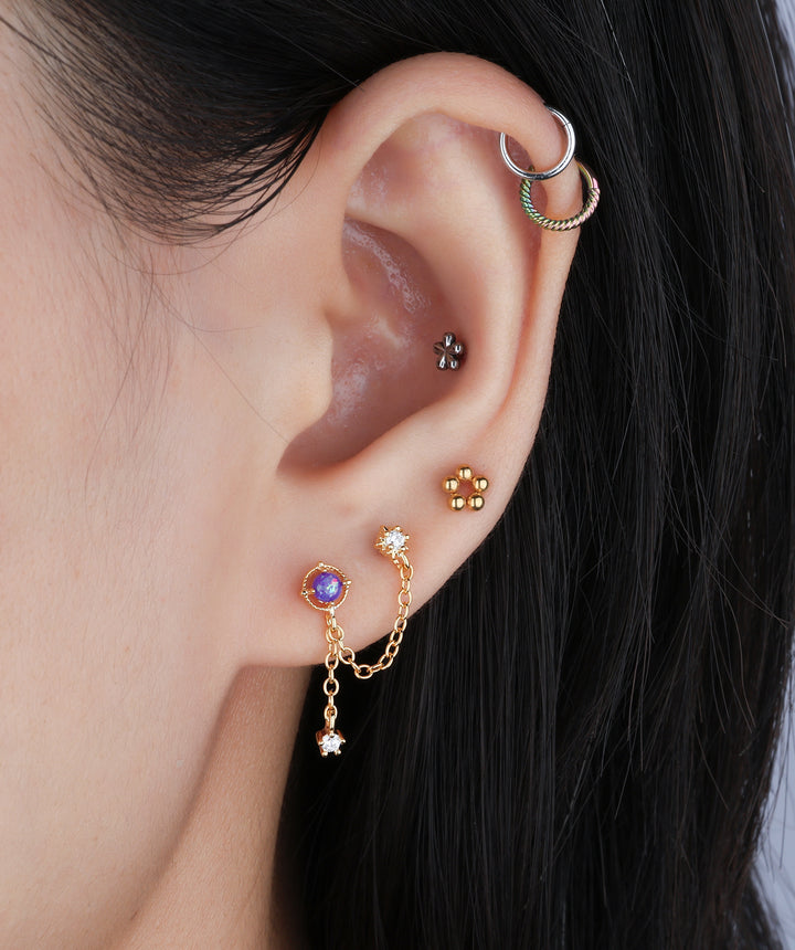 Mystery Opal Chain Earring