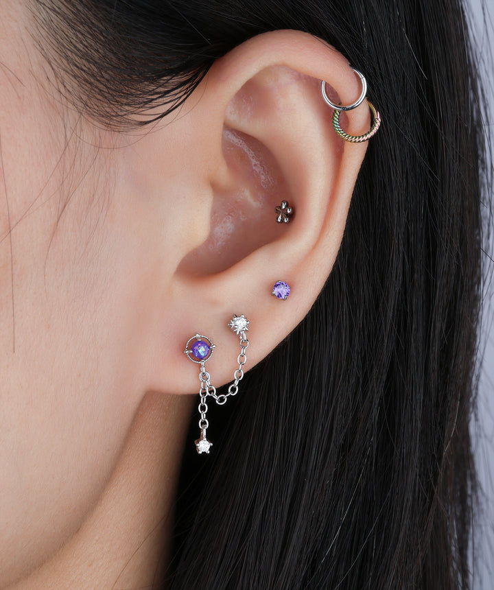 Mystery Opal Chain Earring