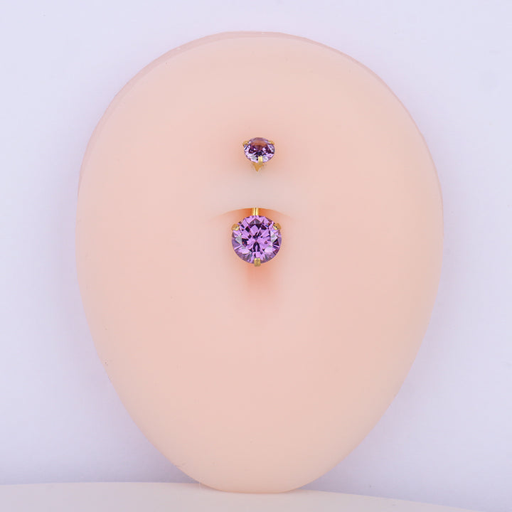 Charm Purple Gem Belly Ring - OhmoJewelry