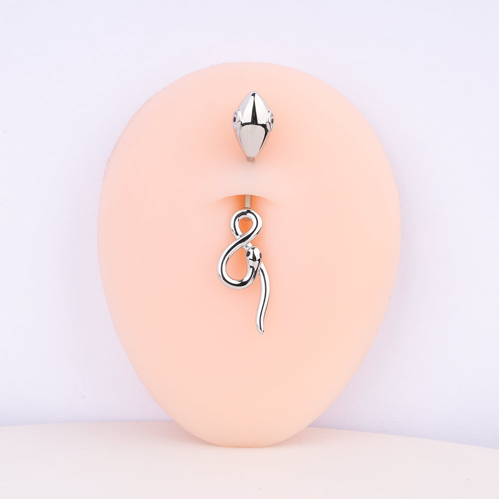 Double Snake Belly Ring - OhmoJewelry