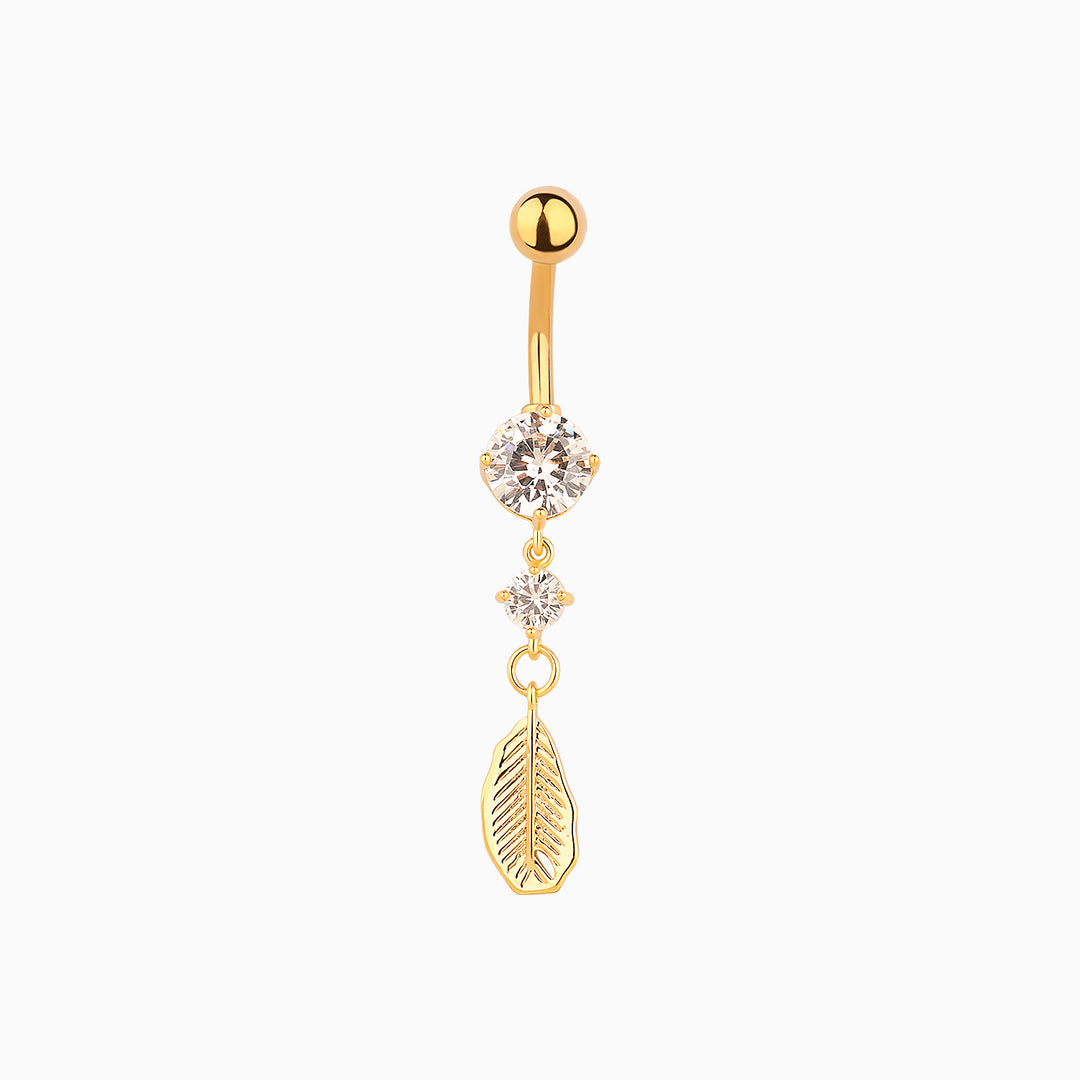 Fluttering Leaf Belly Ring - OhmoJewelry