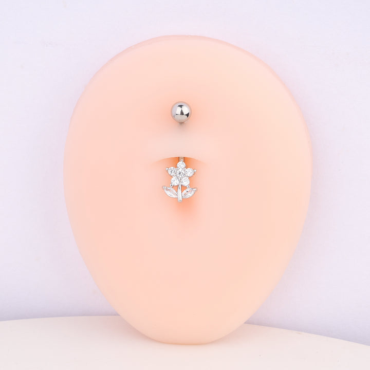 A Flower Belly Ring - OhmoJewelry