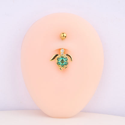 Swimming Turtle Belly Ring - OhmoJewelry