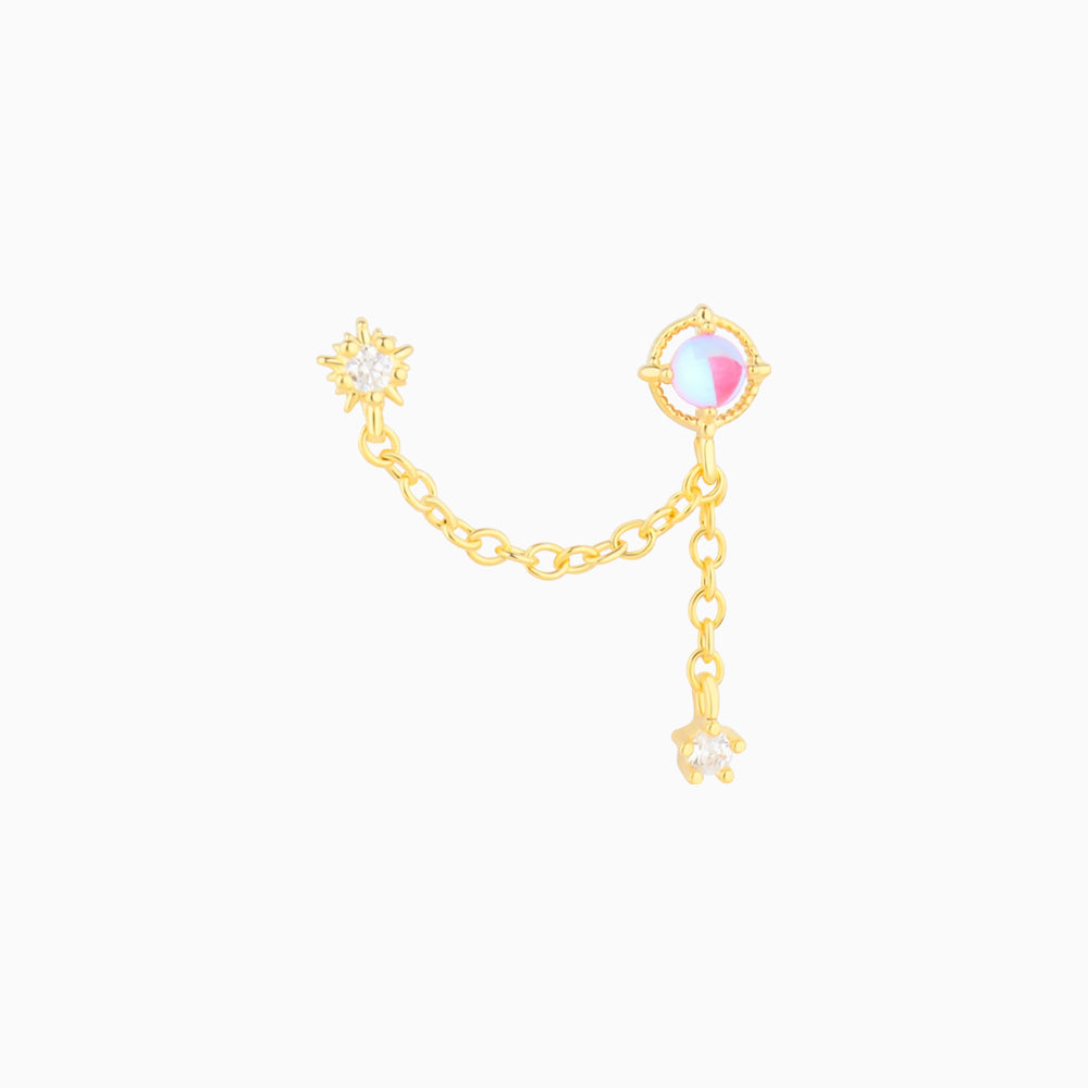 Mystery Opal Chain Earring - OhmoJewelry