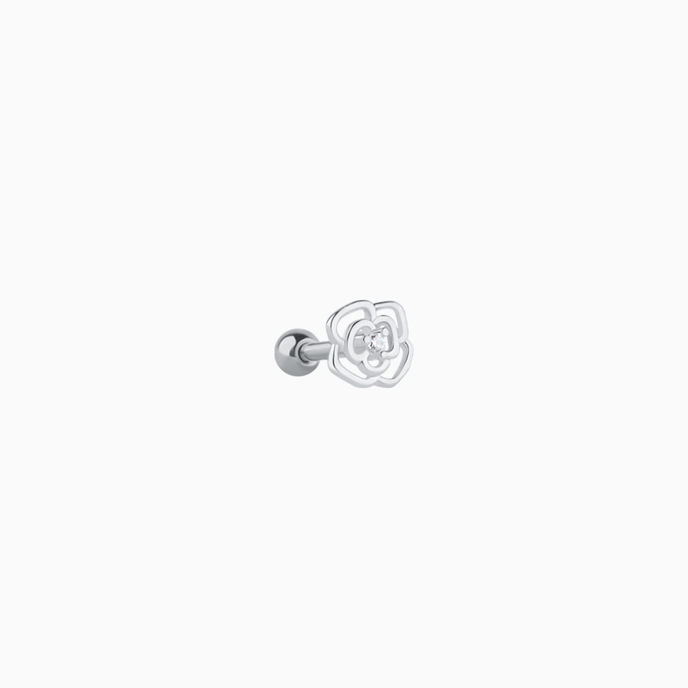 E2312087 Hollow Rose Flower Stud - OhmoJewelry