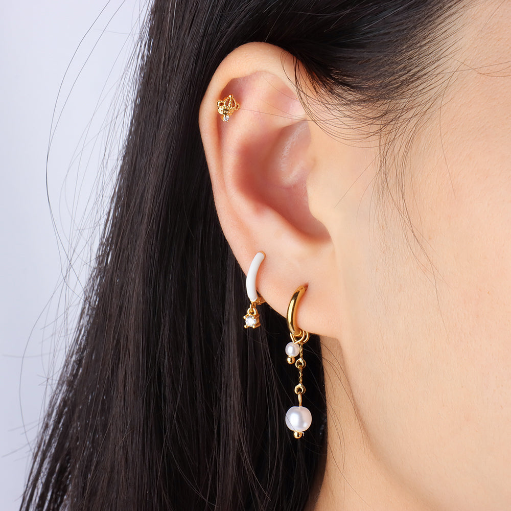 E23m11051 Round Gemstone Drop Earrings - OhmoJewelry