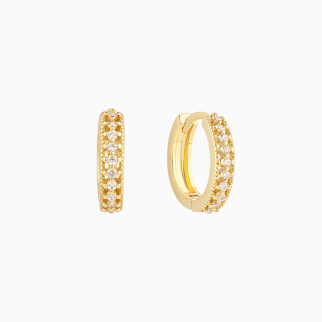 E23m11070 Sparkling Hollow Hoops - OhmoJewelry