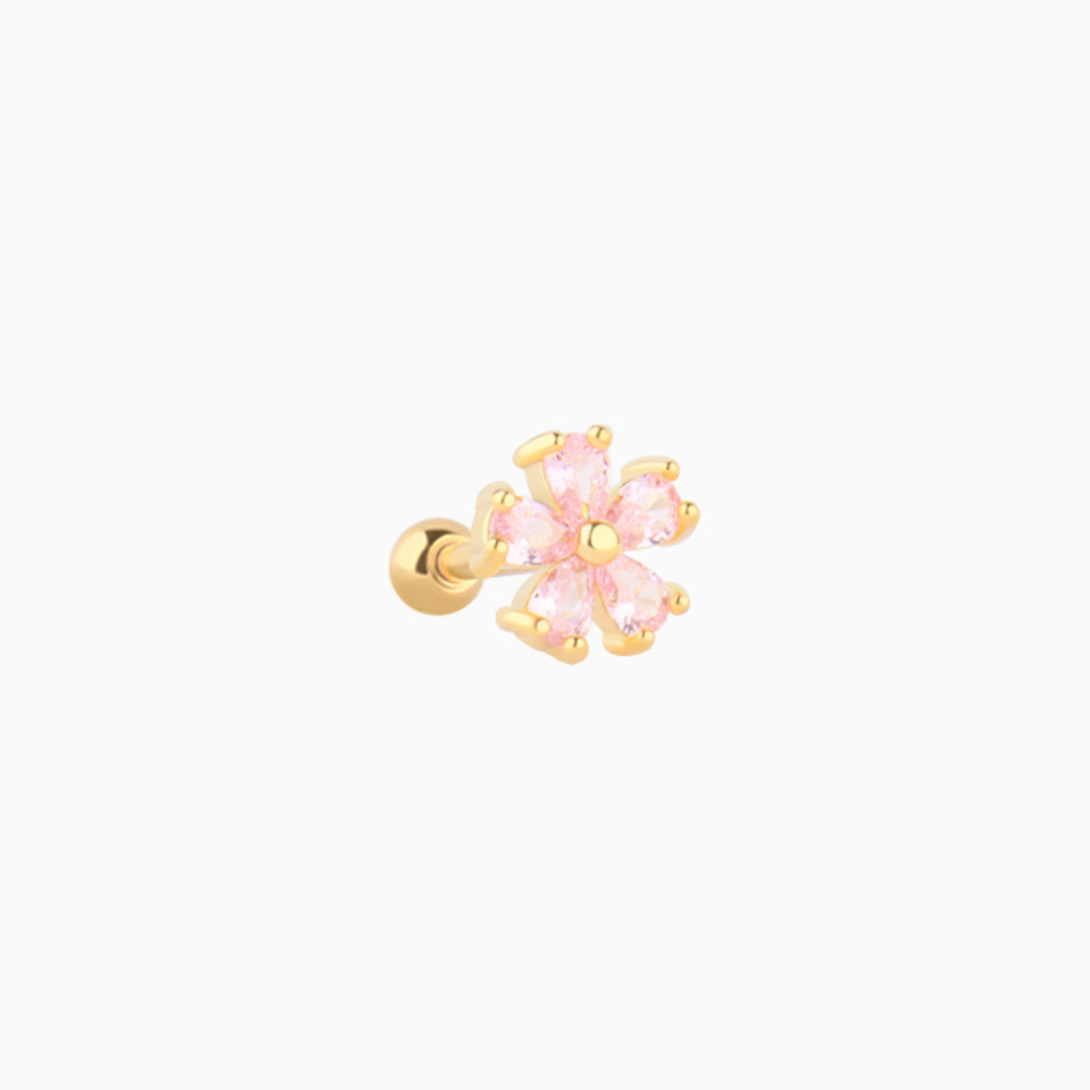 Pink Flower Stud - OhmoJewelry