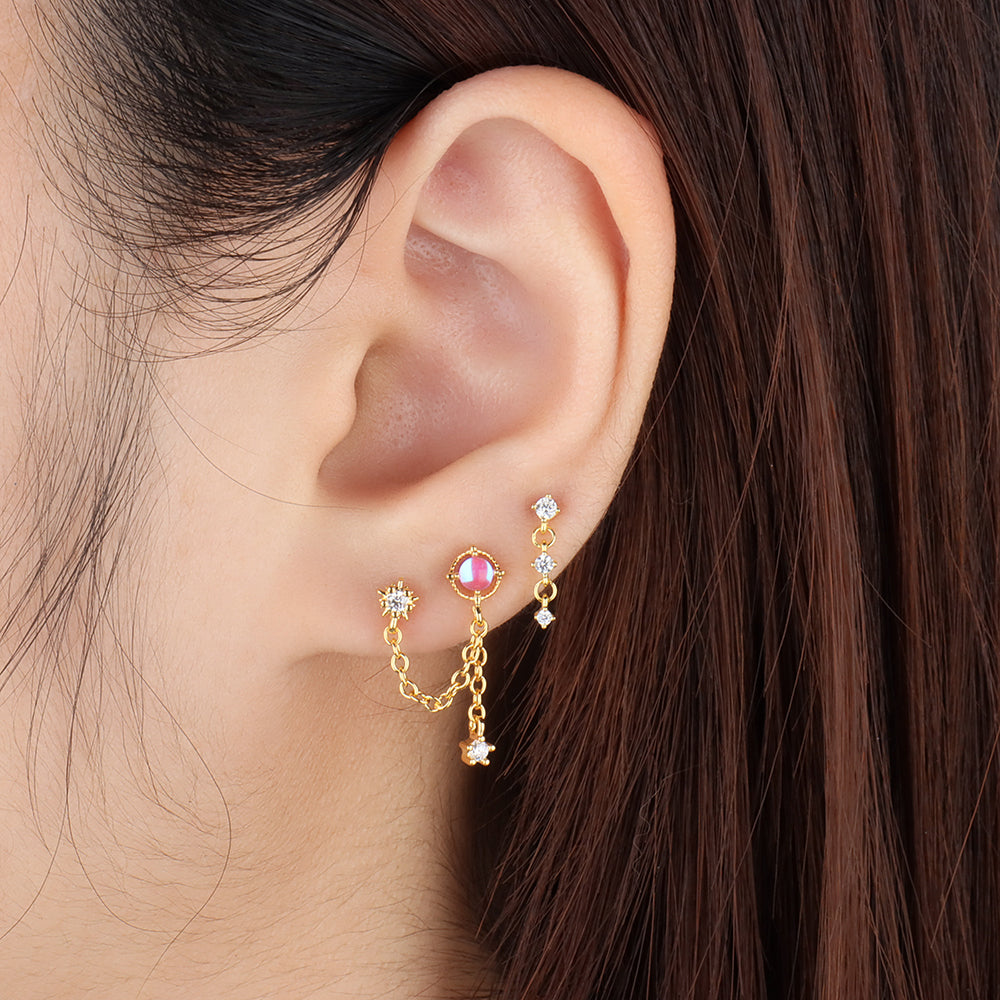 Mystery Opal Chain Earring - OhmoJewelry