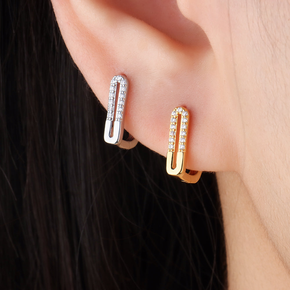 Paper Clip Hoops - OhmoJewelry