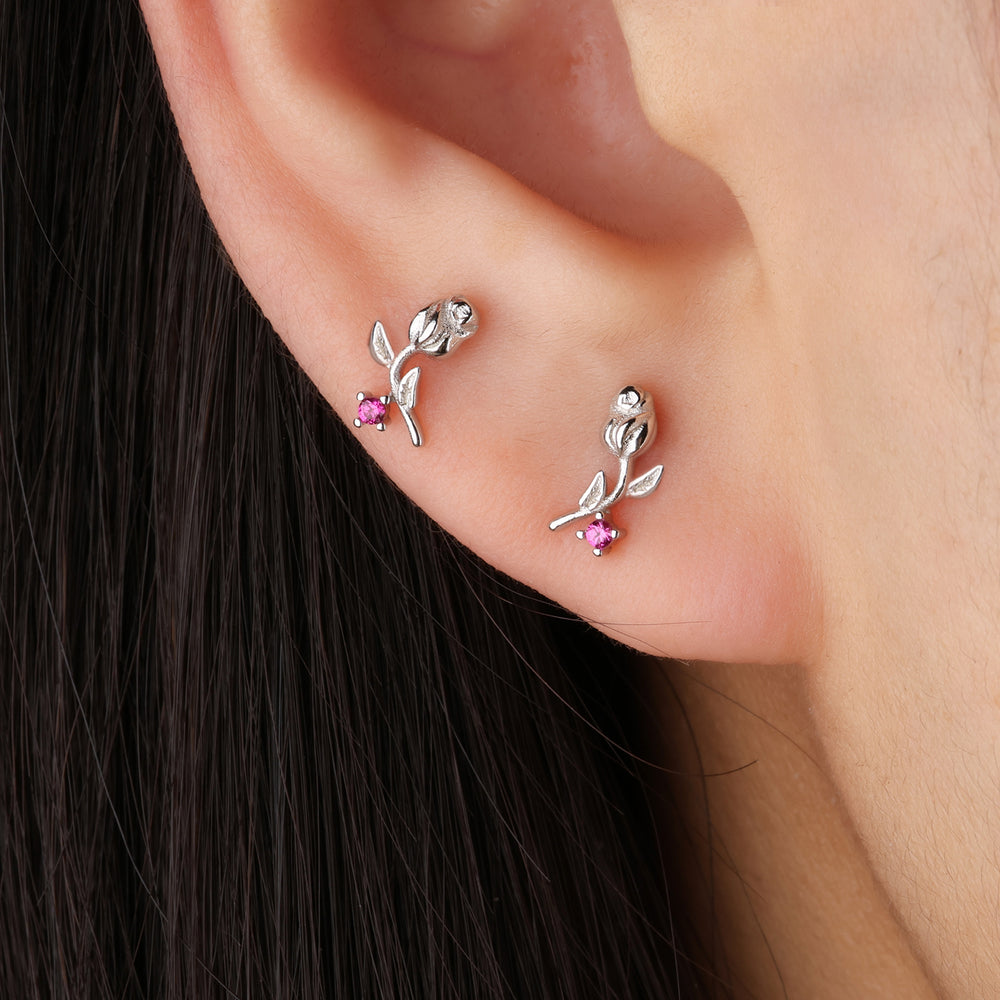 Rose Flower Stud Earrings - OhmoJewelry