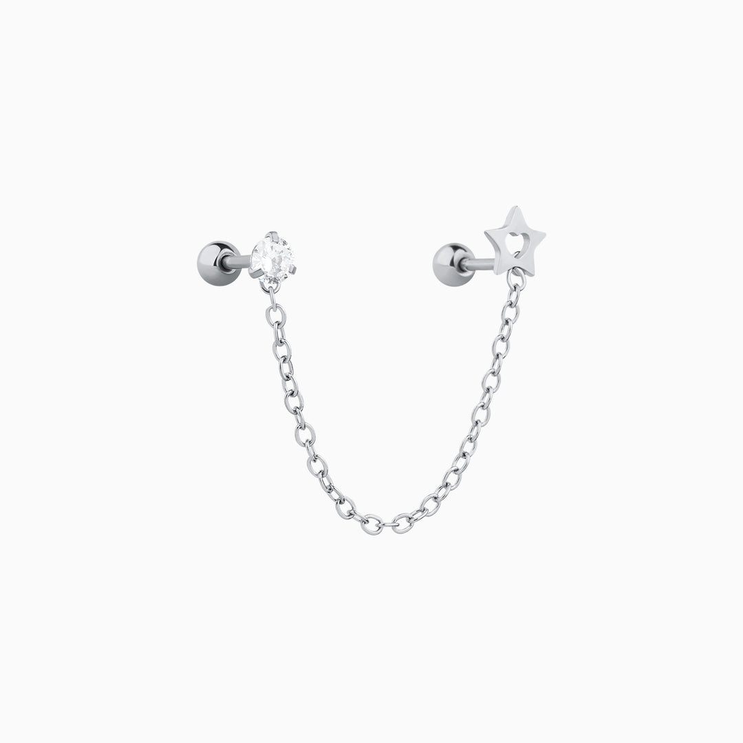 Star Love Chain Earring - OhmoJewelry