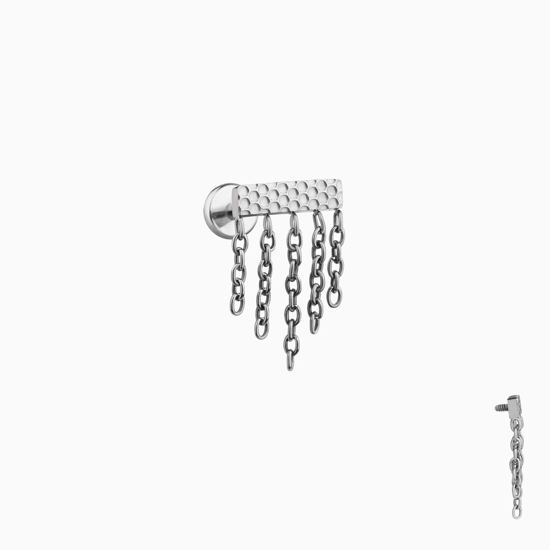 Titanium Chain Hidden Helix Stud - OhmoJewelry