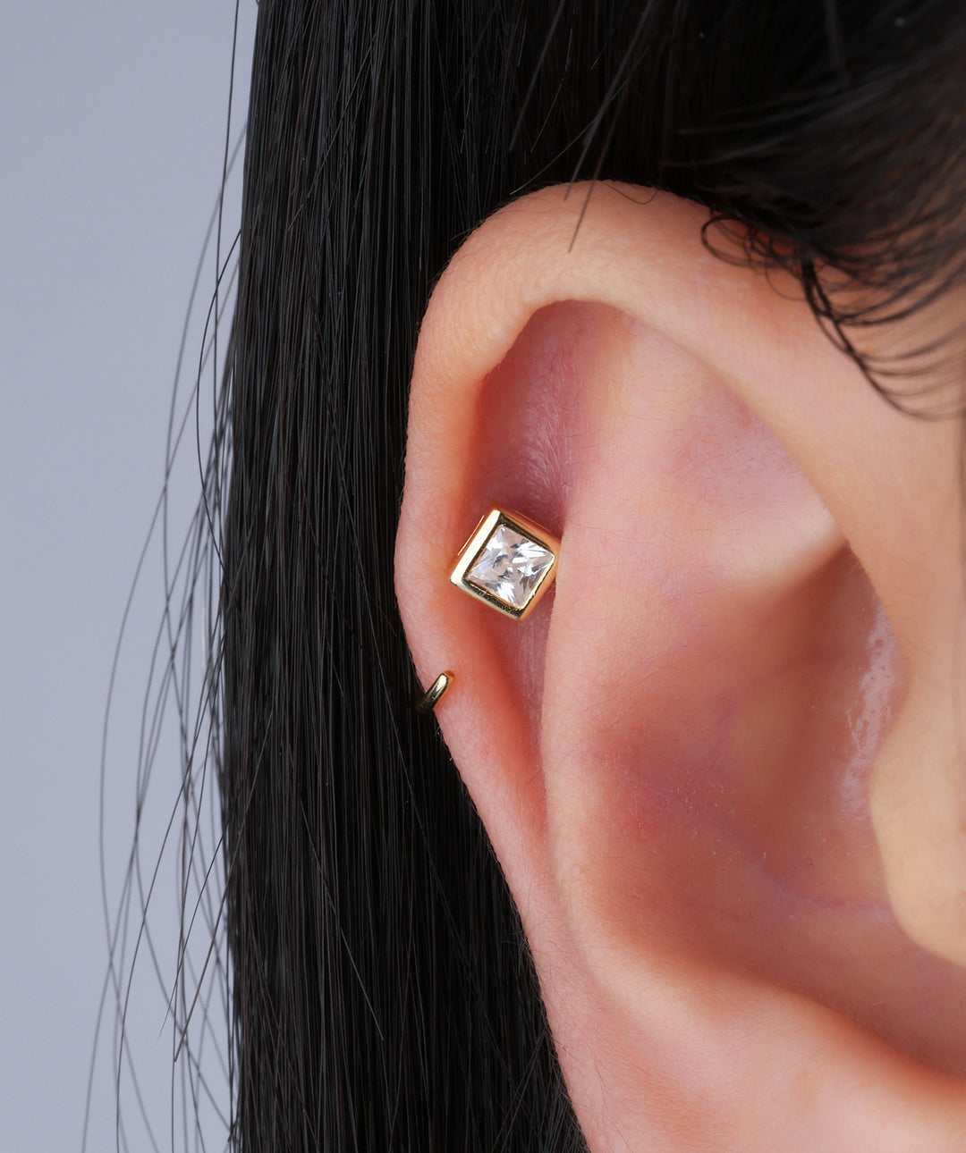 Square Gemstone Earrings