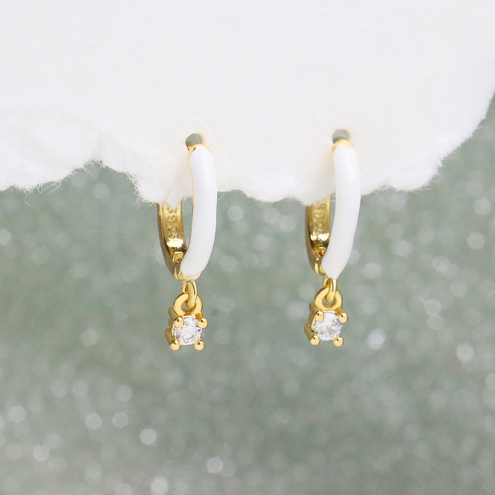 E23m11051 Round Gemstone Drop Earrings - OhmoJewelry