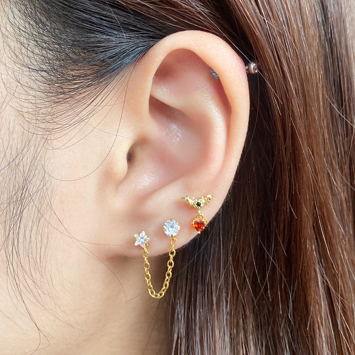 Sparkling Star Chain Earring - OhmoJewelry
