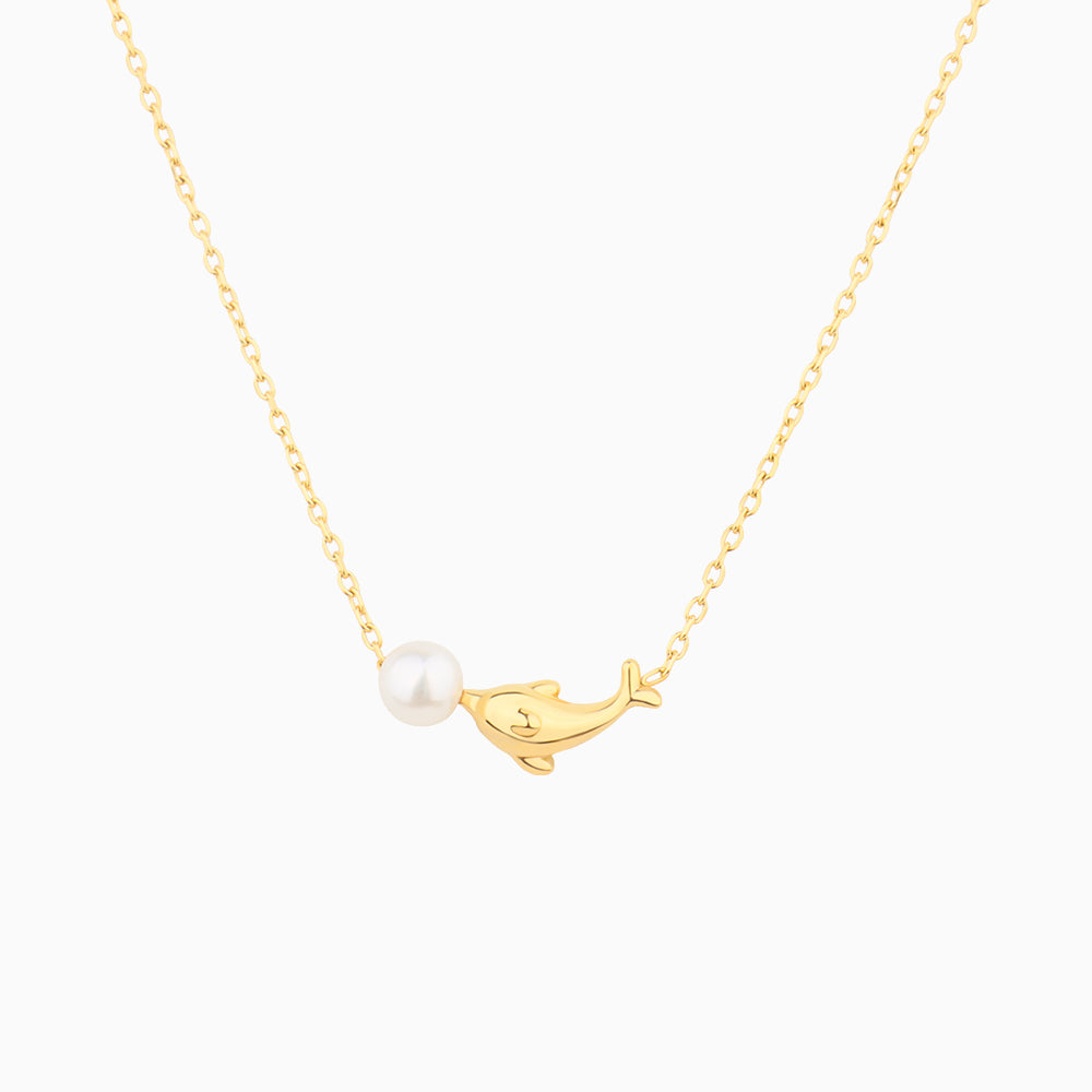 Dolphin Play Pearl Necklace - OhmoJewelry