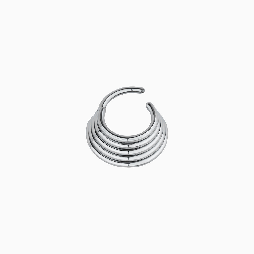 Titanium Five Circles Clicker Hoop - OhmoJewelry