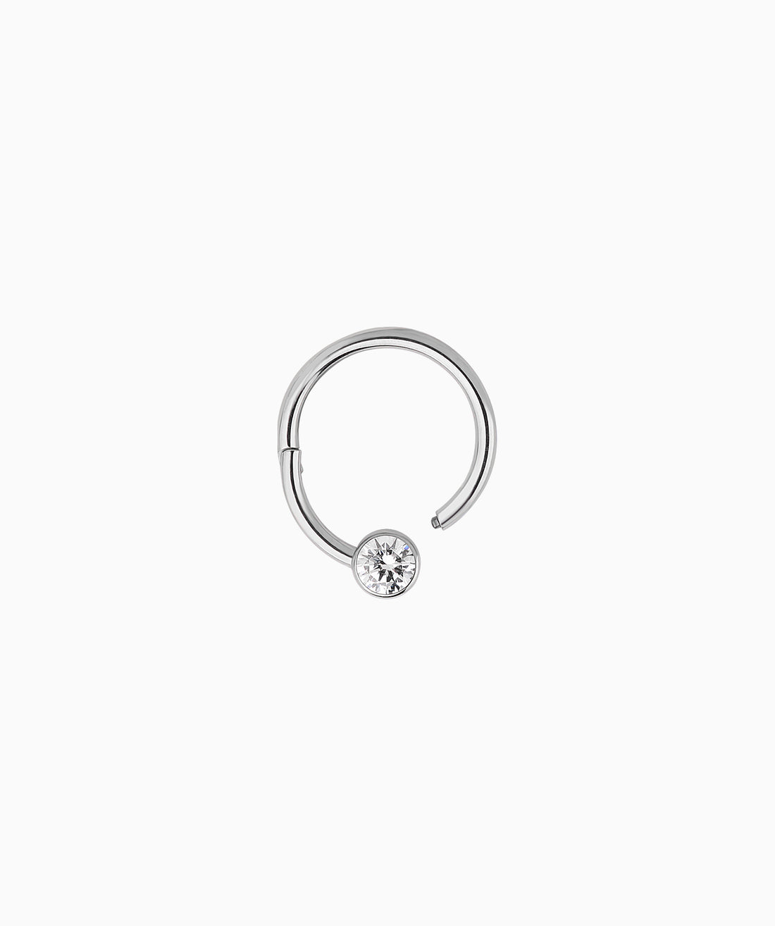 Titanium Basic Gemstone Clicker Hoop