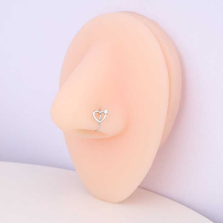 Heart Nostril Hoop - OhmoJewelry