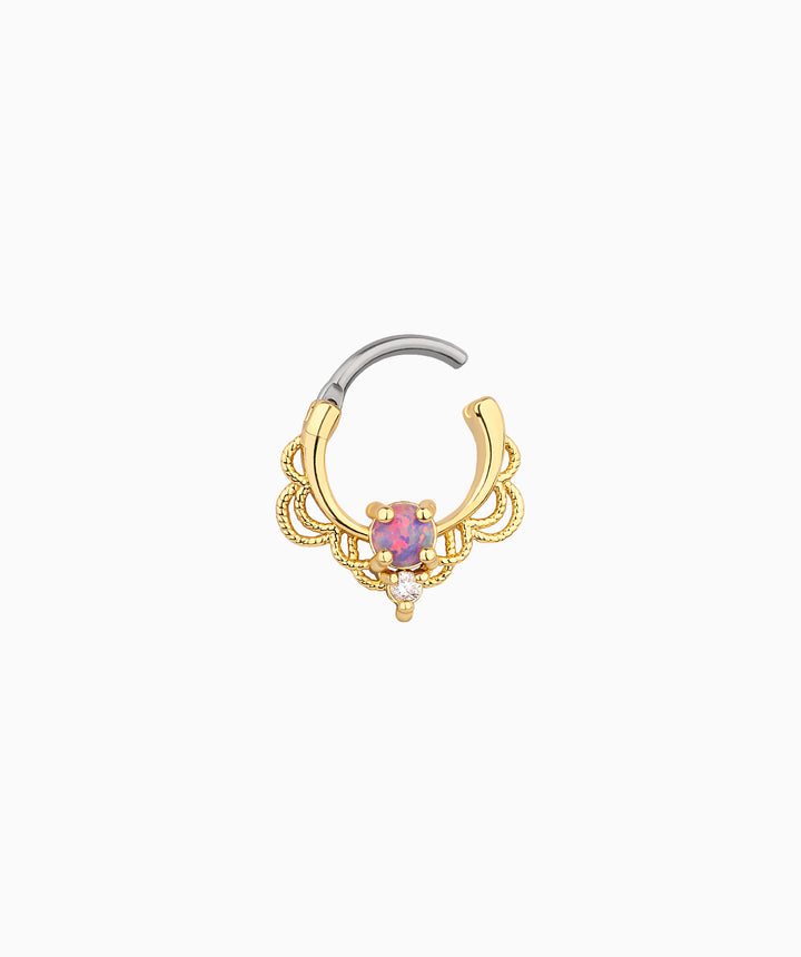 Purple Opal Clicker Hoop