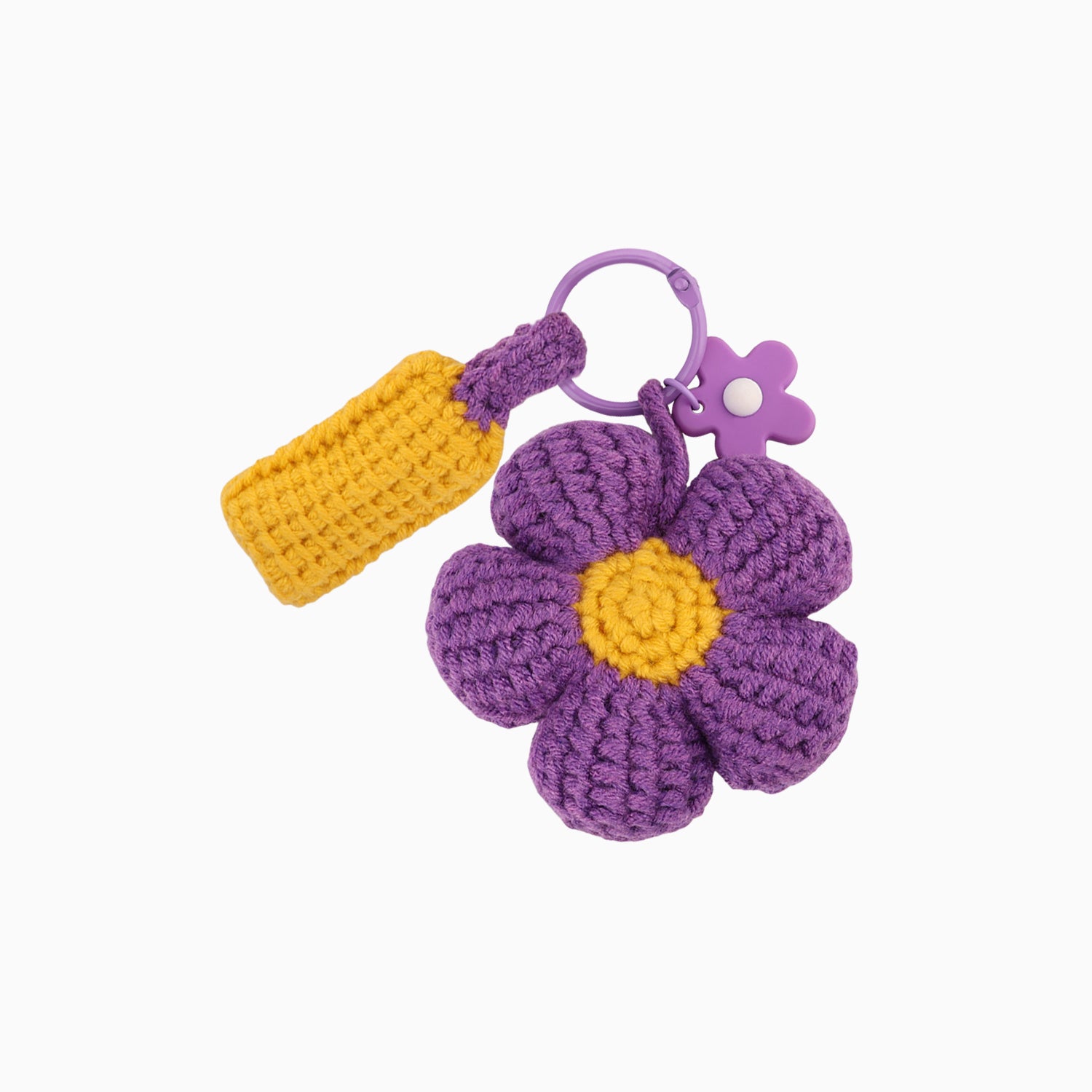 Purple Flower Crochet Keychain - OhmoJewelry