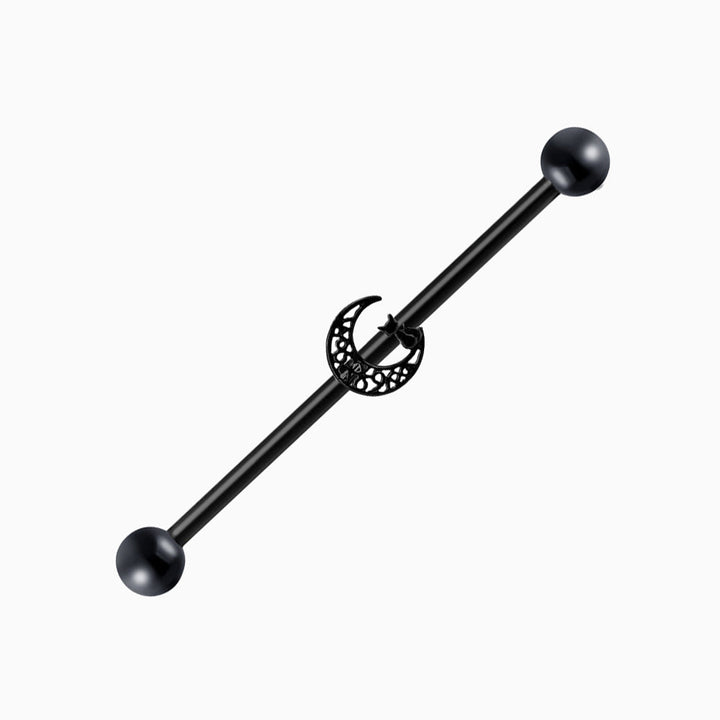 Cat & Moon Industrial Barbell - OhmoJewelry