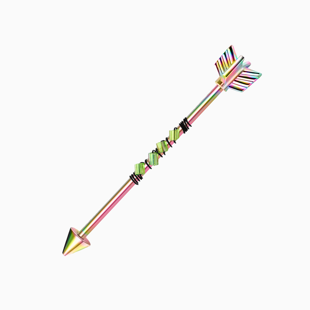 Colorful Arrow of Love Industrial Barbell - OhmoJewelry