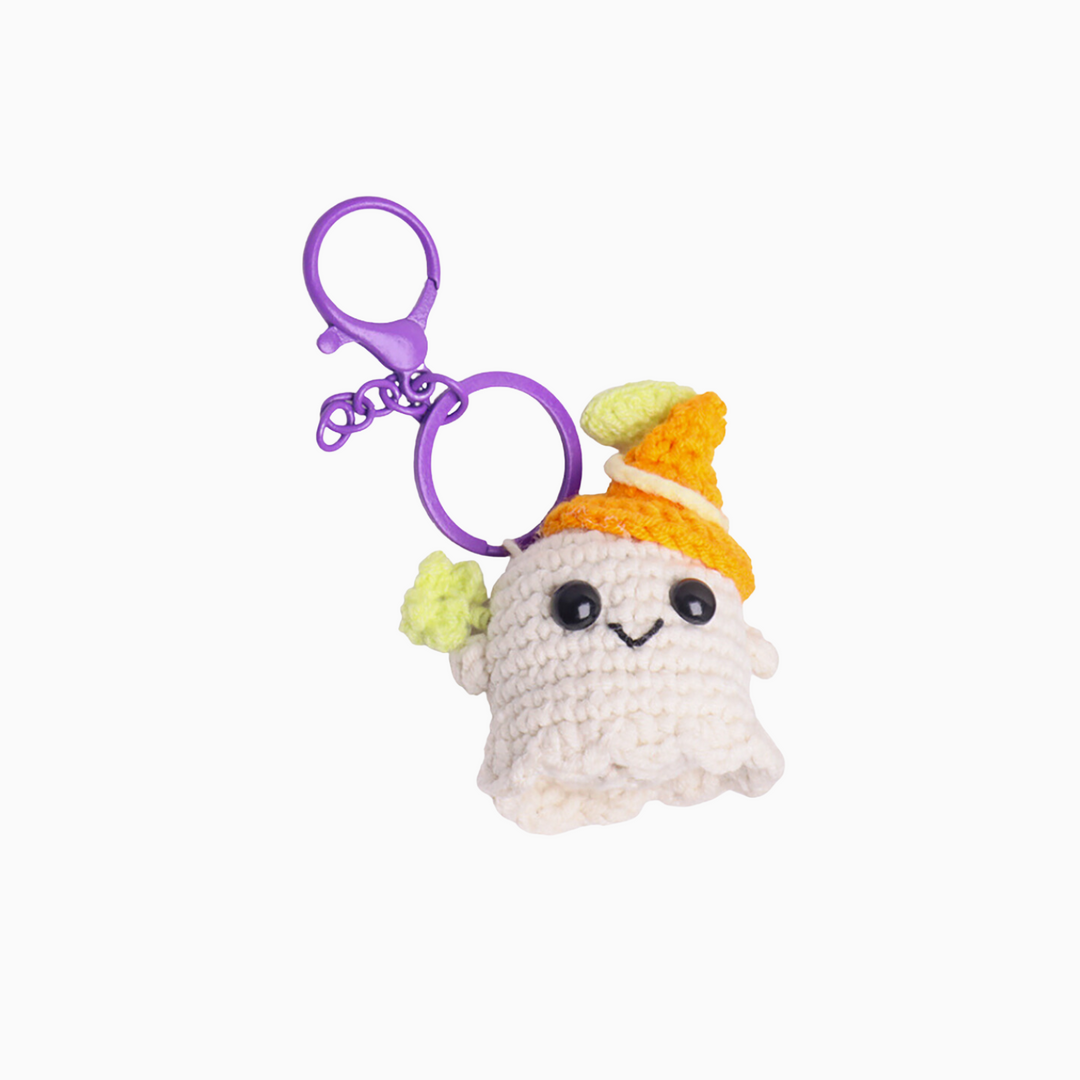 Cute Ghost Crochet Keychain - OhmoJewelry