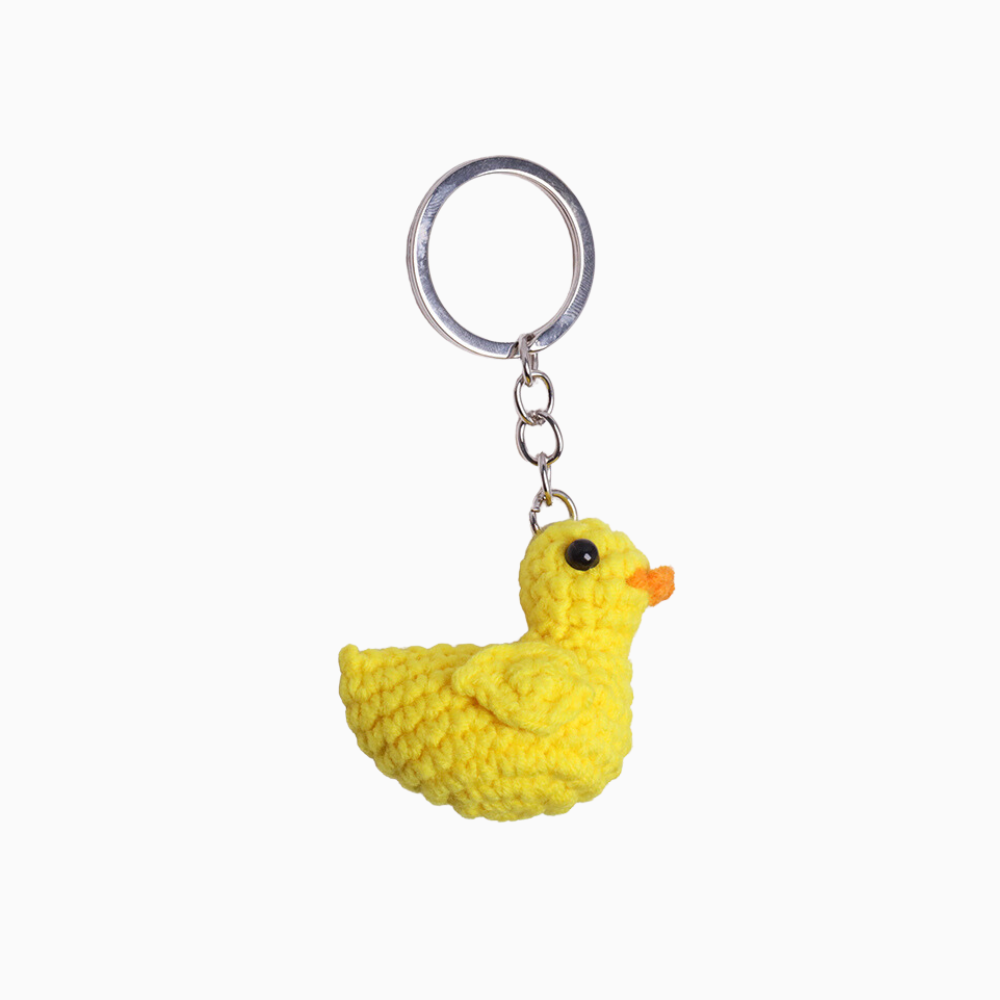 Cute Yellow Duck Crochet Keychain - OhmoJewelry