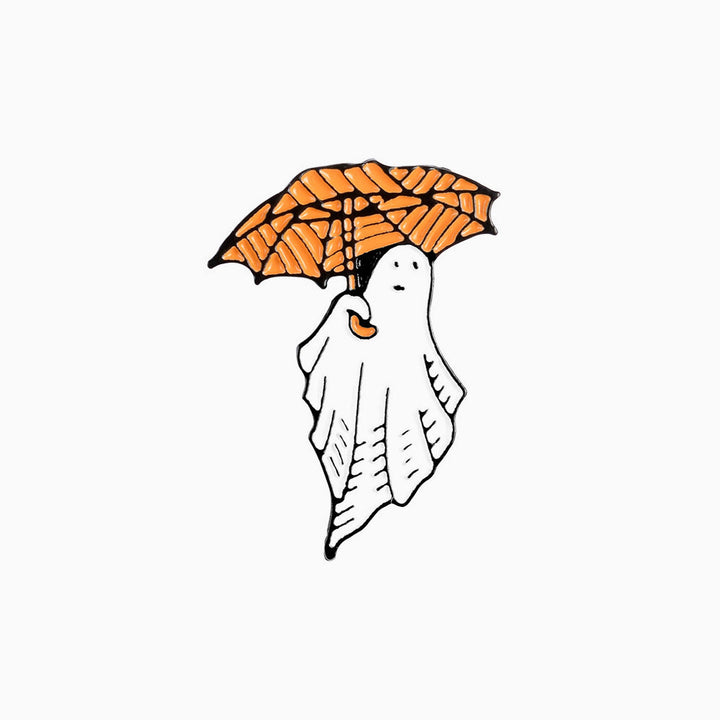 Maple Leaf Umbrella Ghost Pin - OhmoJewelry