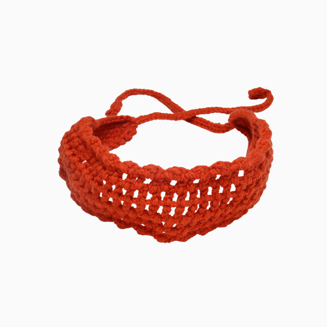 Orange Mesh Crochet Headband - OhmoJewelry
