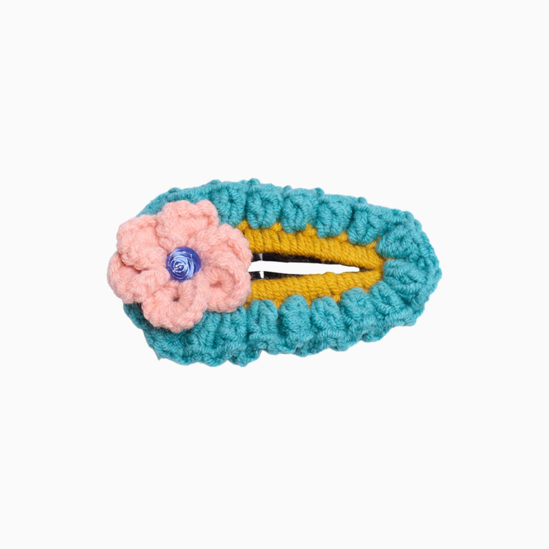 Pink Flower Crochet Hairpin - OhmoJewelry