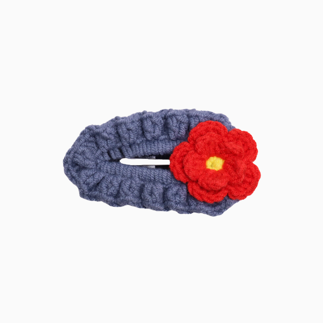 Red Flower Crochet Hairpin - OhmoJewelry