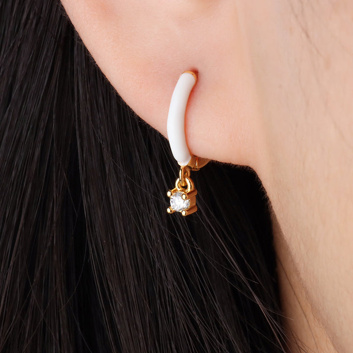 Round Gemstone Drop Earrings - OhmoJewelry