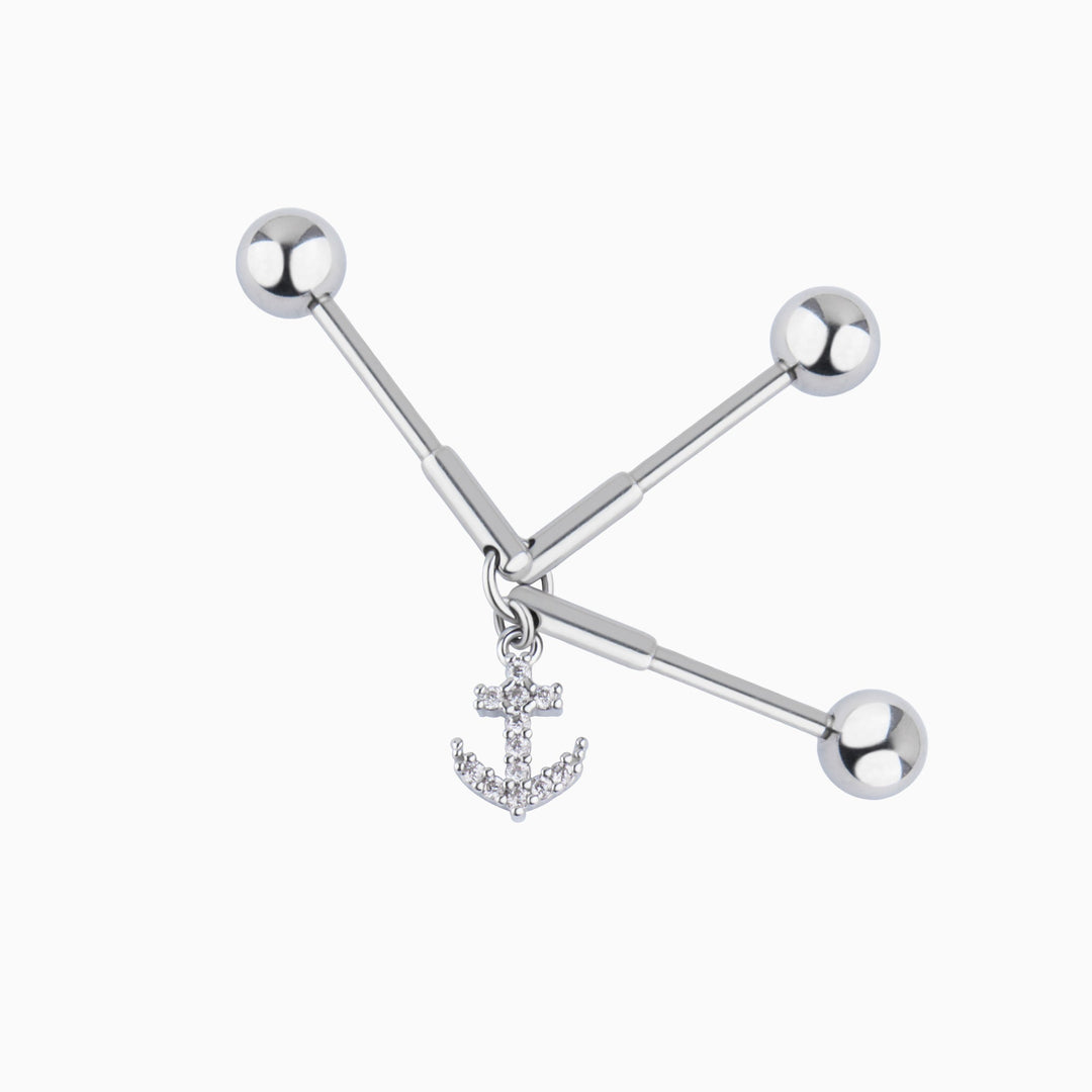 Sea Anchor Industrial Barbell - OhmoJewelry