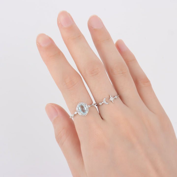 Sparkling Moon Star Ring - OhmoJewelry