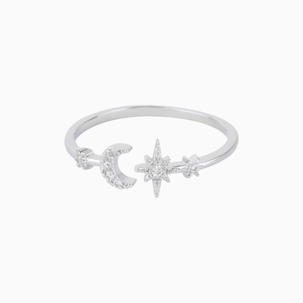 Sparkling Moon Star Ring - OhmoJewelry