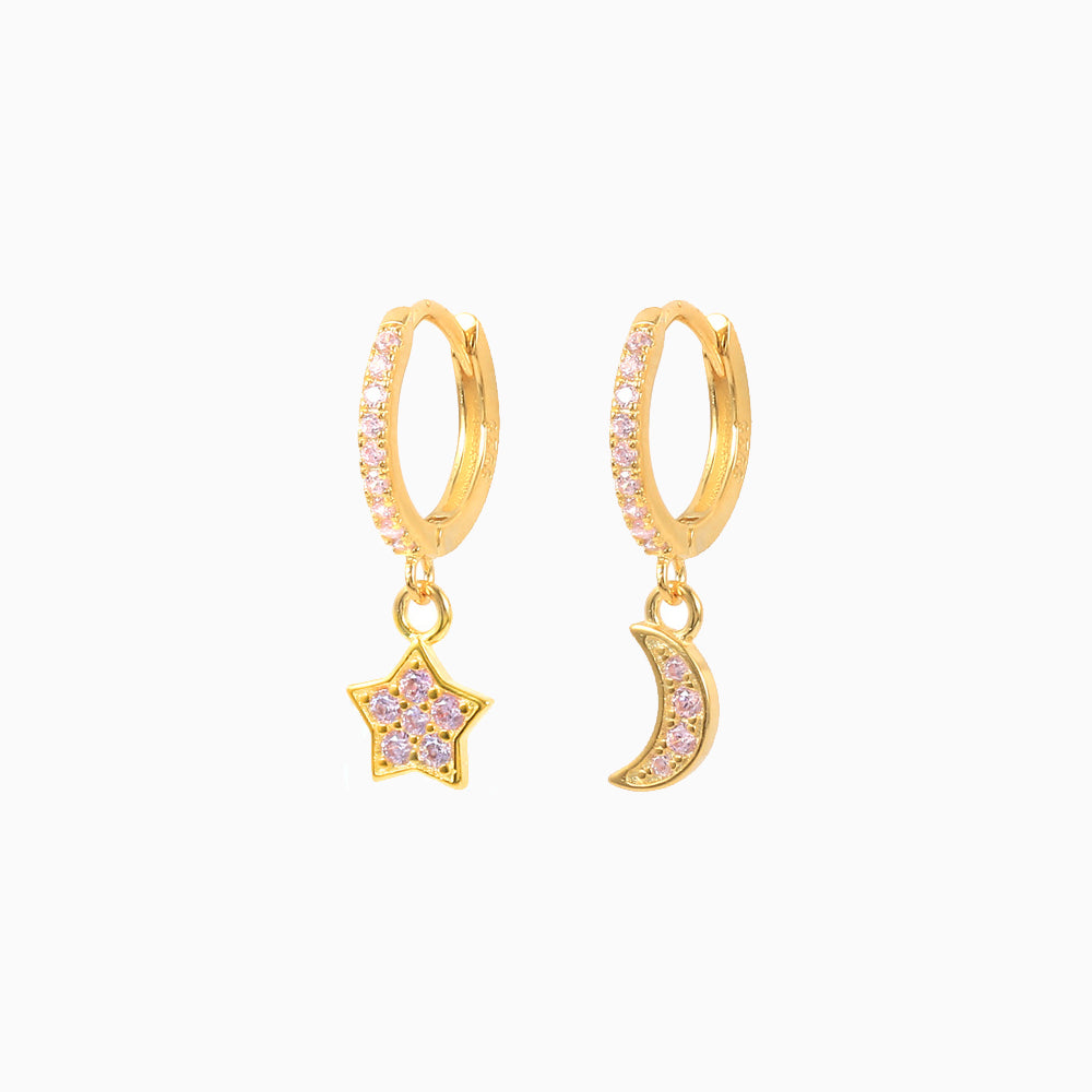 Star And Moon Drop Earrings - OhmoJewelry
