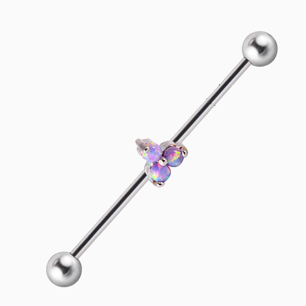Titanium Colored Opal Industrial Barbell - OhmoJewelry