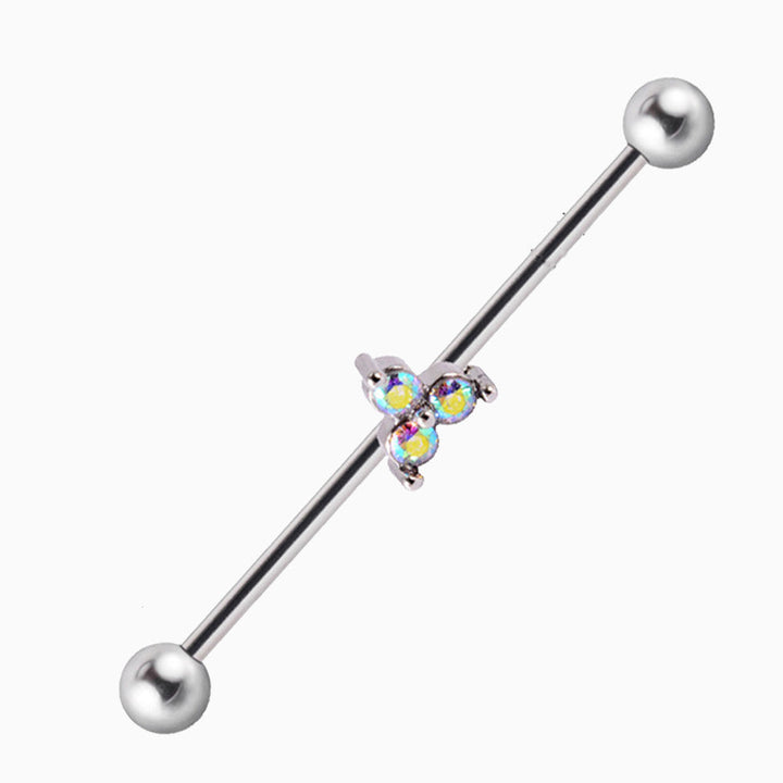 Titanium Colored Zircon Industrial Barbell - OhmoJewelry