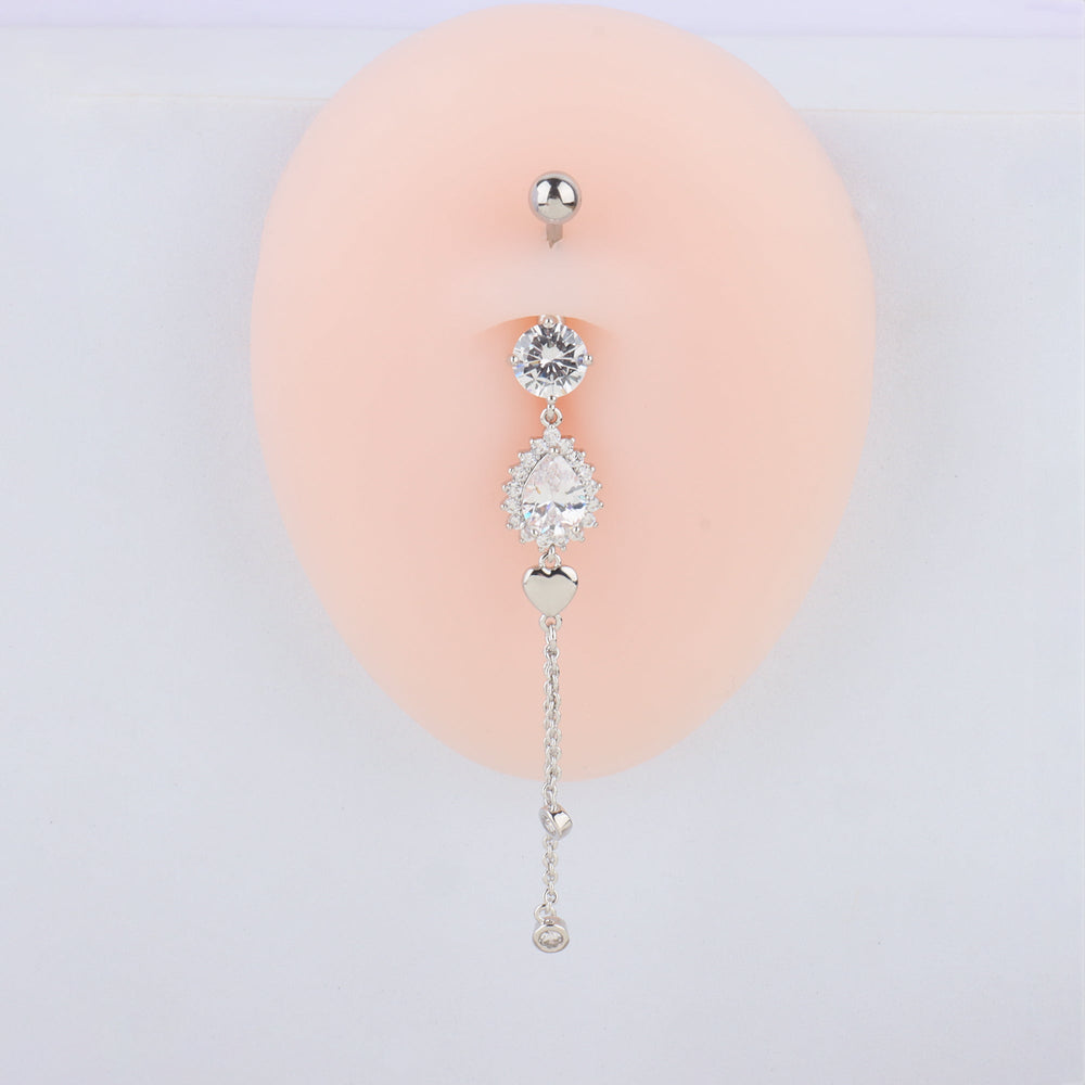 Water Drop Love Belly Ring - OhmoJewelry