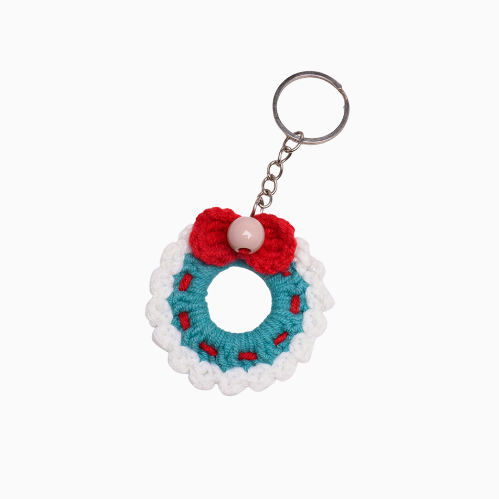 Wreath Bow Crochet Keychain - OhmoJewelry