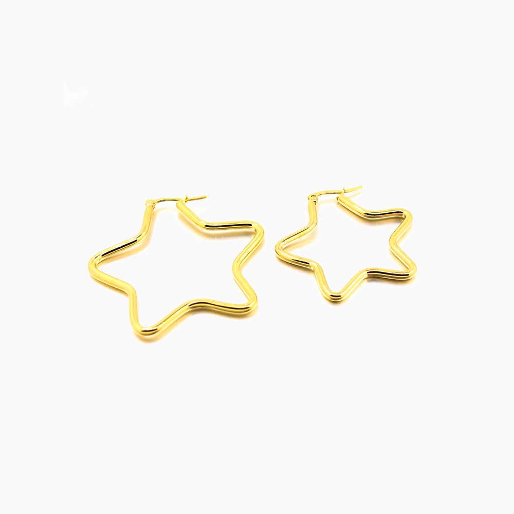 Star Hoop Earrings - OhmoJewelry