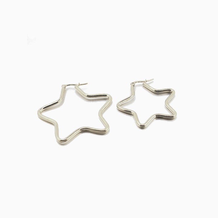 Star Hoop Earrings - OhmoJewelry