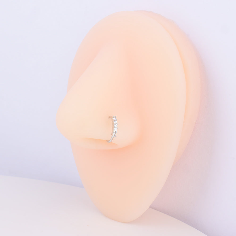 Basic Gemstone Nose Hoop - OhmoJewelry