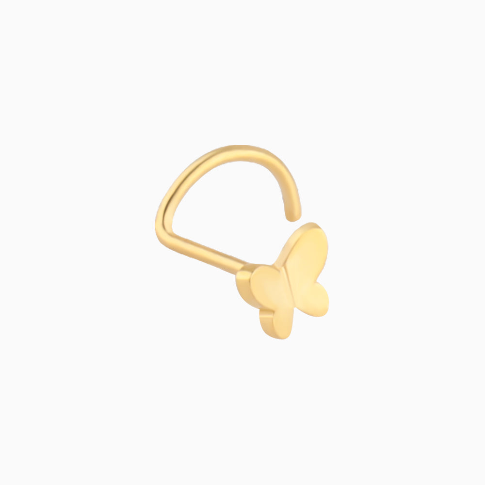 Butterfly Corkscrew Nose Ring - OhmoJewelry