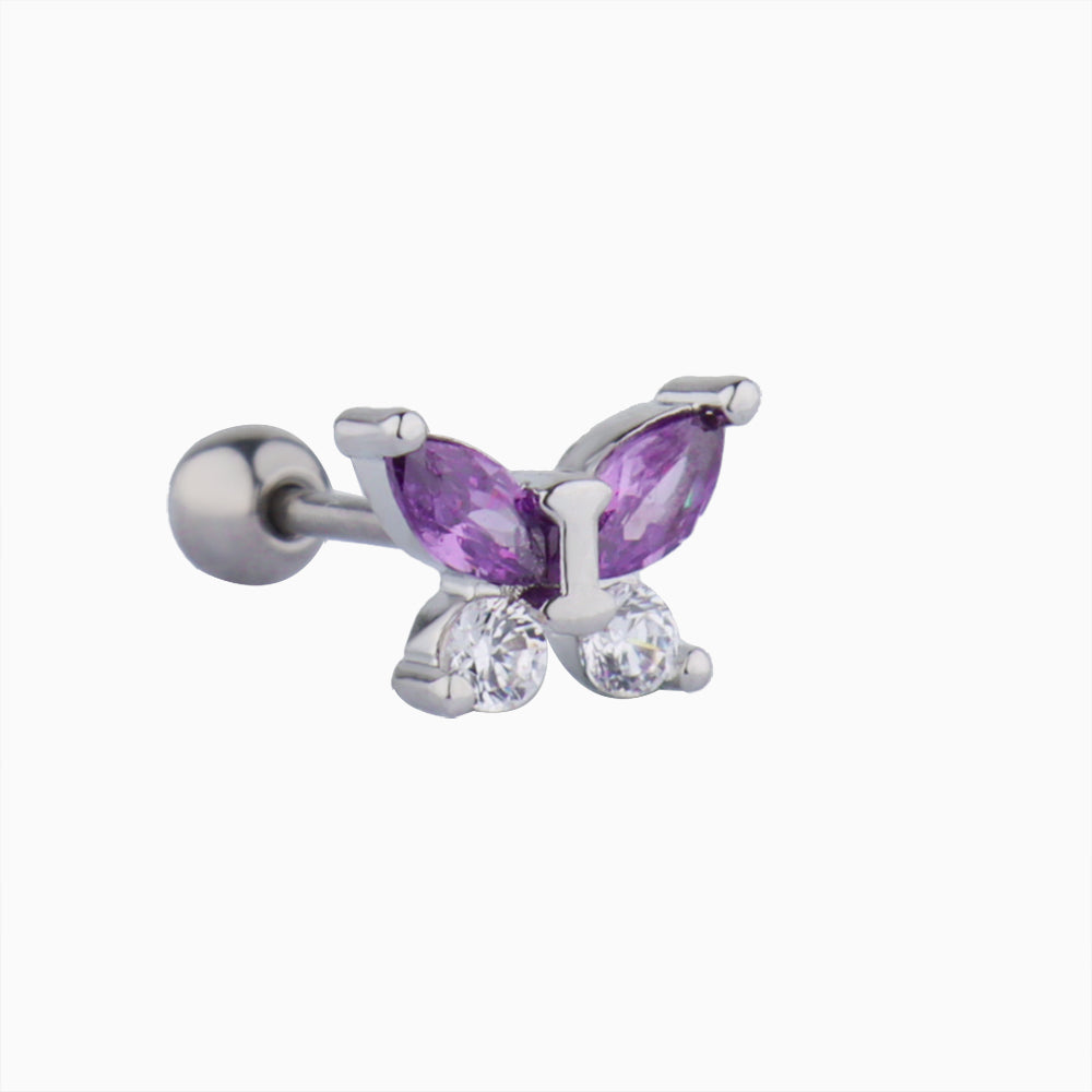 Butterfly in Purple Stud - OhmoJewelry