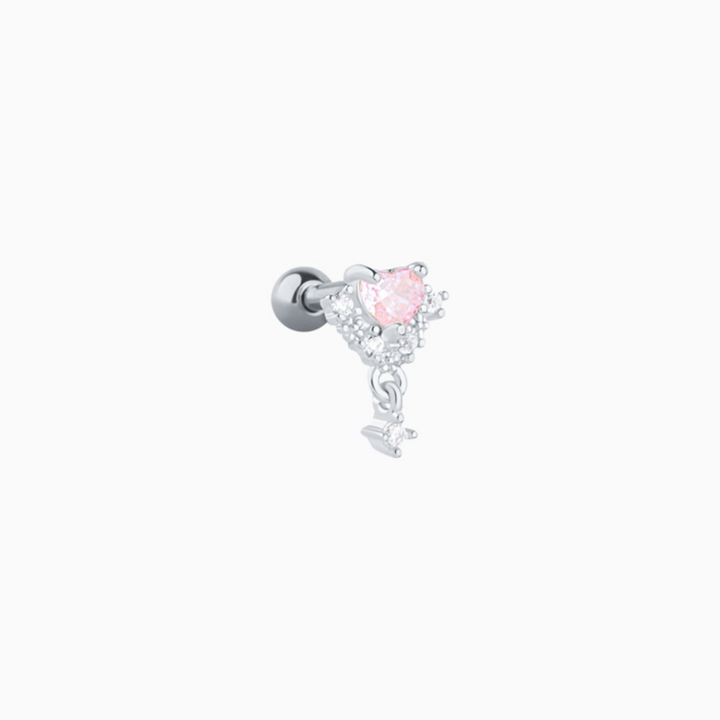 Charming Pink Heart Drop - OhmoJewelry