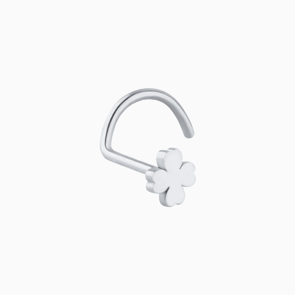 Clover Corkscrew Nose Ring - OhmoJewelry